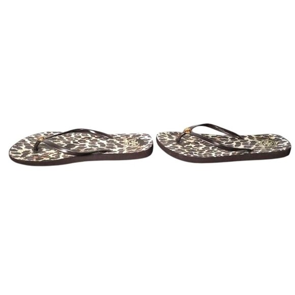 Tory Burch Women's Leopard Flip Flops Size 7 Brown - Picture 6 of 8
